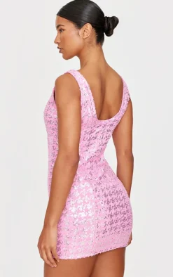 Sequin Denim Mini Dress-PrettyLittleThing Sale