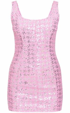 Sequin Denim Mini Dress-PrettyLittleThing Sale