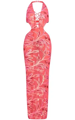 Sequin Plunge Maxi Dress-PrettyLittleThing Online