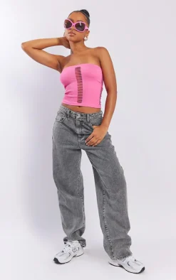PrettyLittleThing Tube Tops*Snatched Rib Ladder Front Bandeau