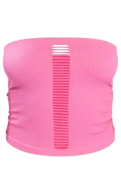 PrettyLittleThing Tube Tops*Snatched Rib Ladder Front Bandeau