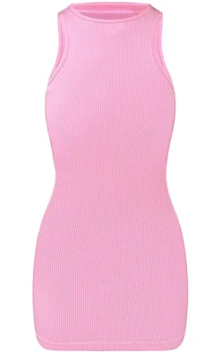 PrettyLittleThing Snatched*Snatched Rib Racer Neck Bodycon Dress