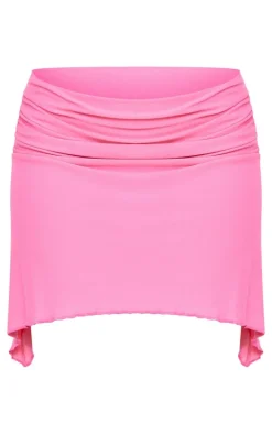 Pink Soft Touch Handkerchief Hem Mini Skirt