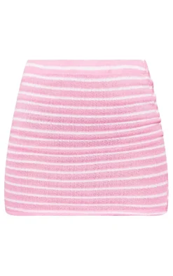 Hot PrettyLittleThing Striped Mini Skirt Pink