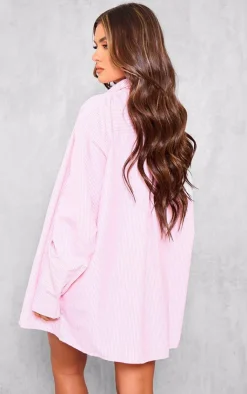 PrettyLittleThing Shirts*Striped Oversized Cotton Shirt