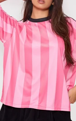 PrettyLittleThing T-Shirts*Striped Oversized Football T-shirt