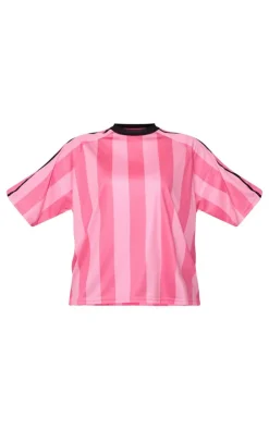PrettyLittleThing T-Shirts*Striped Oversized Football T-shirt