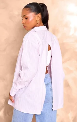 PrettyLittleThing Shirts*Striped Oversized Shirt
