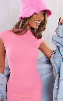 PrettyLittleThing Snatched*Structured Snatched Rib Cap Sleeve Bodycon Dress