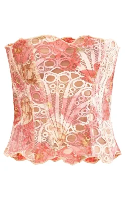 PrettyLittleThing Corsets*Textured Sheer Floral Lace Corset