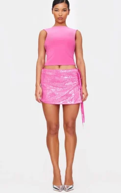 Tie Side Detail Sequin Mini Skirt-PrettyLittleThing Discount