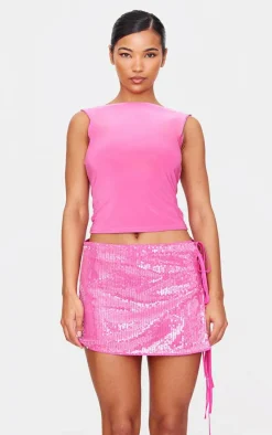 Tie Side Detail Sequin Mini Skirt-PrettyLittleThing Discount