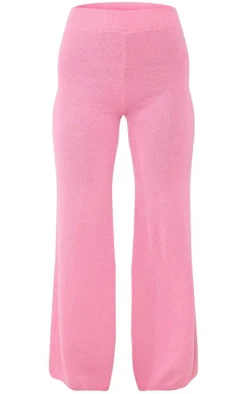 Discount PrettyLittleThing Towel Knit High Waist Pants Pink