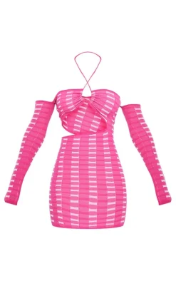 Two Tone Square Knit Mini Dress-PrettyLittleThing Clearance