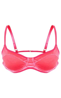 Pink Velvet Underwired Bralette