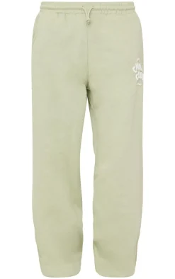 Pistachio Chill Club Puff Print Drawstring Cuffed Sweatpants