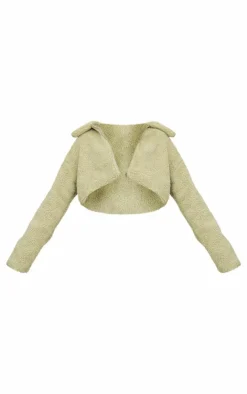 PrettyLittleThing Teddy Coats*Cropped Borg Zip Up Jacket