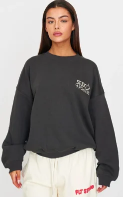 PrettyLittleThing Oversized Sweaters*Pitch Studio Archive Embroidered Oversized Sweatshirt
