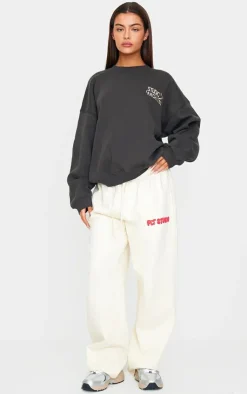 PrettyLittleThing Oversized Sweaters*Pitch Studio Archive Embroidered Oversized Sweatshirt