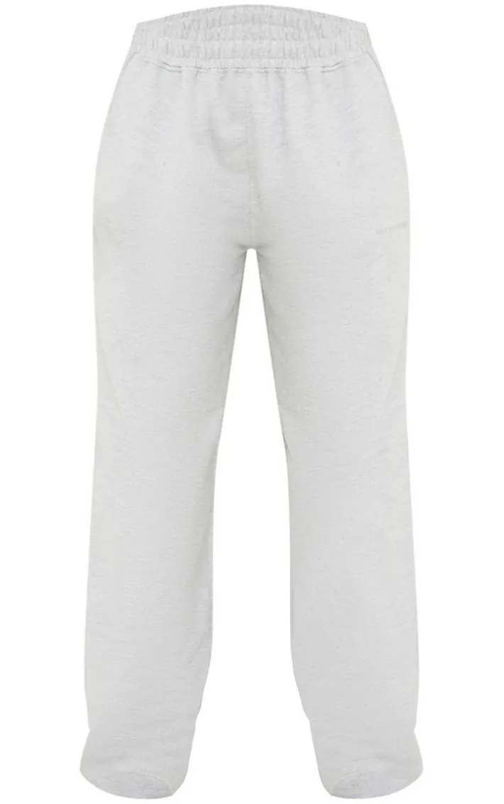 PLT Grey Marl Embroidered Wide Leg Sweatpants