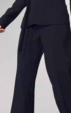 New PrettyLittleThing PLT Label Tailored Straight Leg Pants Black