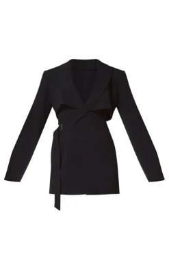 PLT Label Tie Side Detail Blazer Dress-PrettyLittleThing Outlet