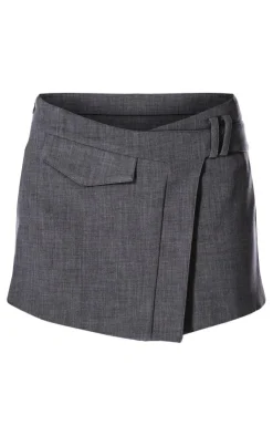 Clearance PrettyLittleThing PLT Label Tailored Cropped Blazer Charcoal