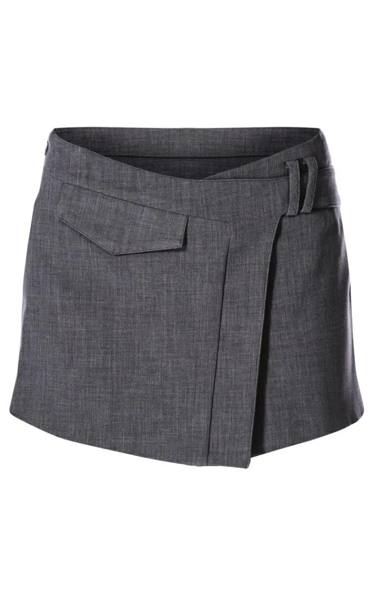 Clearance PrettyLittleThing PLT Label Tailored Cropped Blazer Charcoal