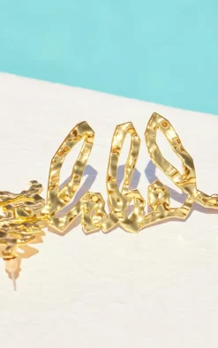 PrettyLittleThing Statement Earrings*PLT Label Hammered Statement Earrings