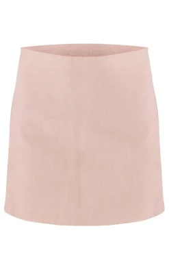 Sale PrettyLittleThing PLT Label Tailored A-line Mini Skirt Oatmeal
