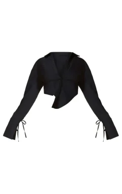 PrettyLittleThing Shirts*PLT Label Plus Asymmetric Hem Shirt