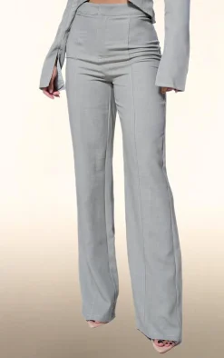 Hot PrettyLittleThing PLT Label Contrast Stitch Tailored Pants Sage Green