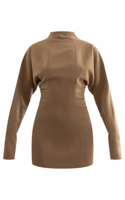 PLT Label Batwing Sleeved Pleated Bodycon Dress-PrettyLittleThing Hot