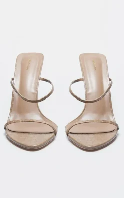 PrettyLittleThing High Heels*PLT Label Croc Faux Leather Barely There Point Toe High Heels