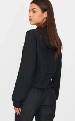 PrettyLittleThing Athletic Jackets*PLT RUN Ripstop Half Zip Cropped Running Jacket