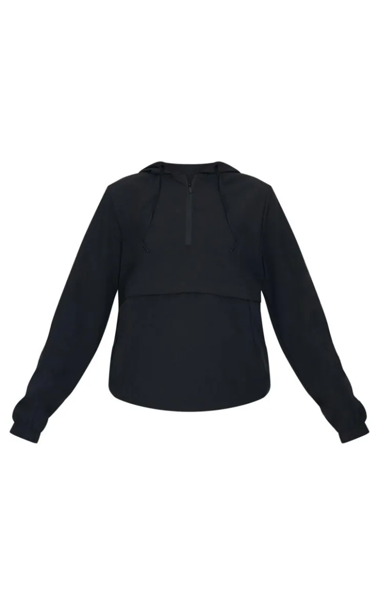 PrettyLittleThing Athletic Jackets*PLT RUN Ripstop Half Zip Cropped Running Jacket