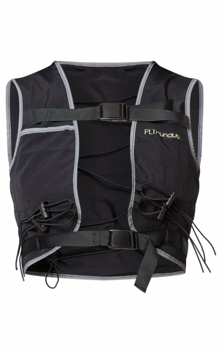 PrettyLittleThing Athletic Jackets*PLT RUN Running Contrast Binded Reflective Hydration Vest