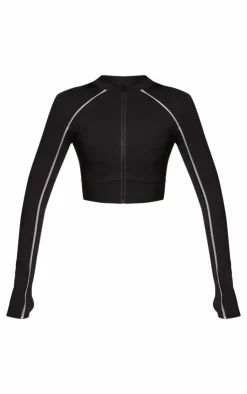 PrettyLittleThing Athletic Jackets*PLT RUN Sculpt Reflective Long Sleeve Gym Jacket