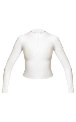 PrettyLittleThing Workout Tops*PLT RUN High Neck Zip Up Long Sleeve Branded Top