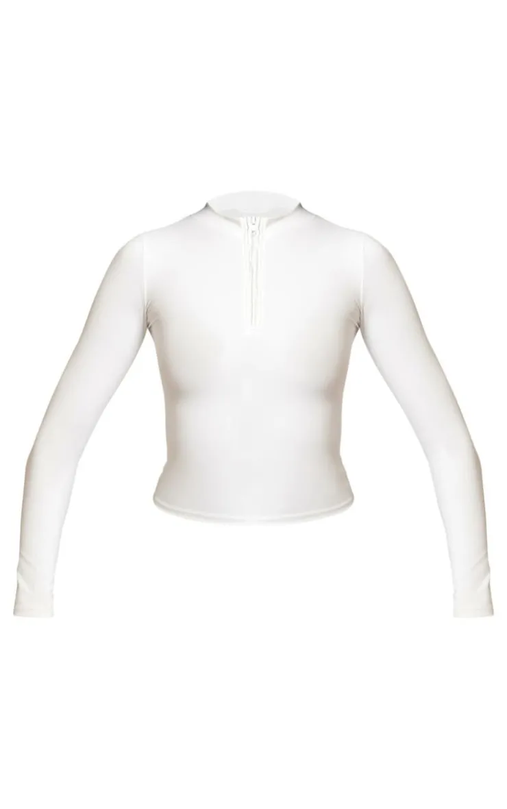 PrettyLittleThing Workout Tops*PLT RUN High Neck Zip Up Long Sleeve Branded Top