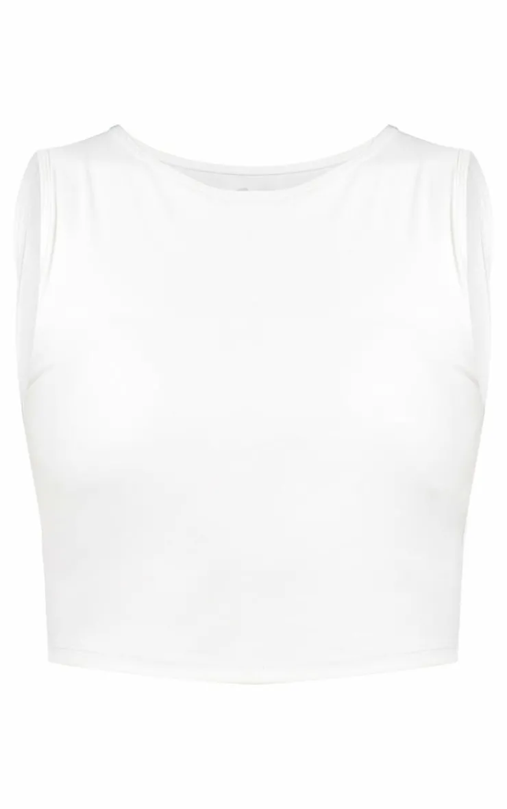 PrettyLittleThing Workout Tops*PLT RUN Sculpt Padded Basic Racer Neck Top