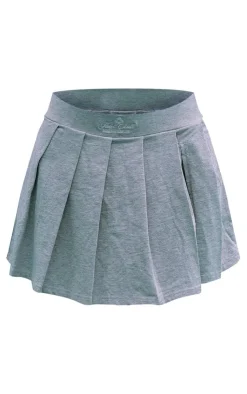PrettyLittleThing Gym Wear*PLT SPORT Ash Grey Cotton Pleated Tennis Skirt