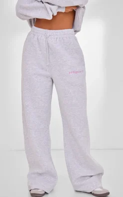 PrettyLittleThing Gym Wear*PLT SPORT Embroidered Drawstring Waist Wide Leg Sweatpants