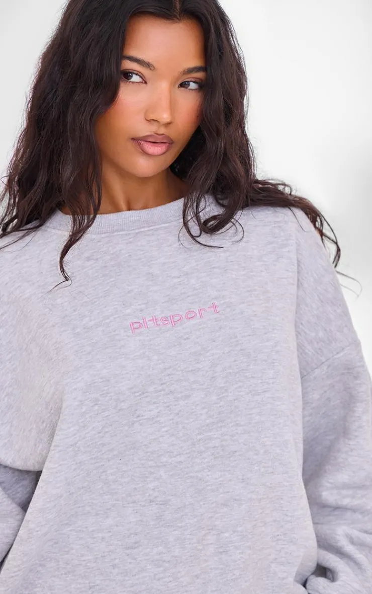 PrettyLittleThing Workout Tops*PLT SPORT Embroidered Oversized Sweatshirt
