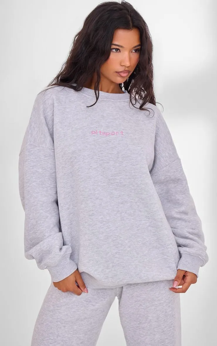 PrettyLittleThing Workout Tops*PLT SPORT Embroidered Oversized Sweatshirt