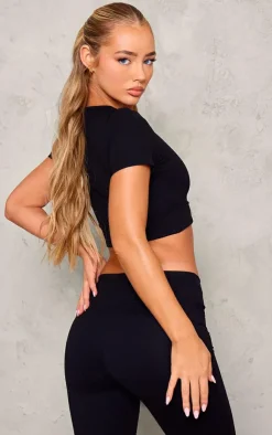 PrettyLittleThing Workout Tops*PLT Sport Sculpt Fold Over Gym Top