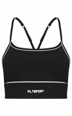 PrettyLittleThing Workout Tops*PLT SPORT Sculpt Square Neck Strappy Back Contrast Binding Crop Top
