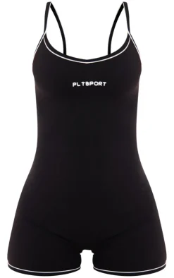 PrettyLittleThing Gym Wear*PLT SPORT Sculpt V Neck Contrast Binding Unitard