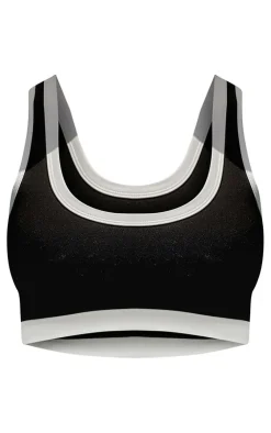 PrettyLittleThing Sports Bras*PLT SPORT Sculpt V Front Contrast Detail Crop Top