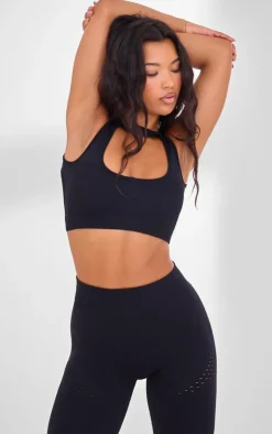 PrettyLittleThing Sports Bras*PLT SPORT Seamless Contrast Rib Cage Back Sports Bra